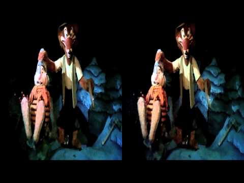 Ridethrough of Walt Disney World's Splash Mountain ride in 3D