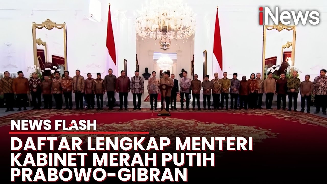 Daftar Lengkap Menteri Kabinet Merah Putih Prabowo-Gibran