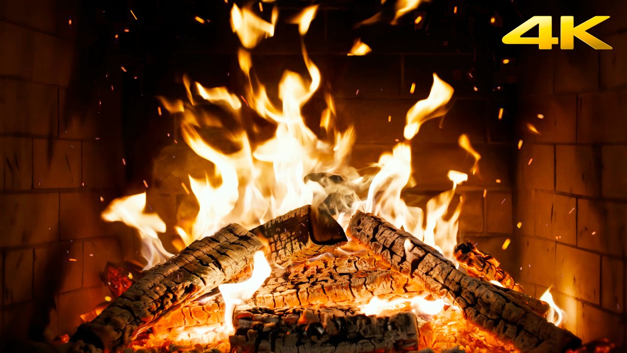 🔥 Fireplace Cozy Cabin (12 HOURS) with Slow-Burning Logs and Peaceful Crackles for Midnight Reading