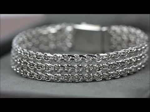 Мужской браслет из белого золота