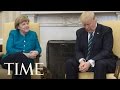 Watch: Donald Trump refused hand shake with Geremany chancellor Angela Merkel
