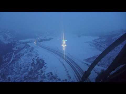 Landing in a snowstorm at Aspen