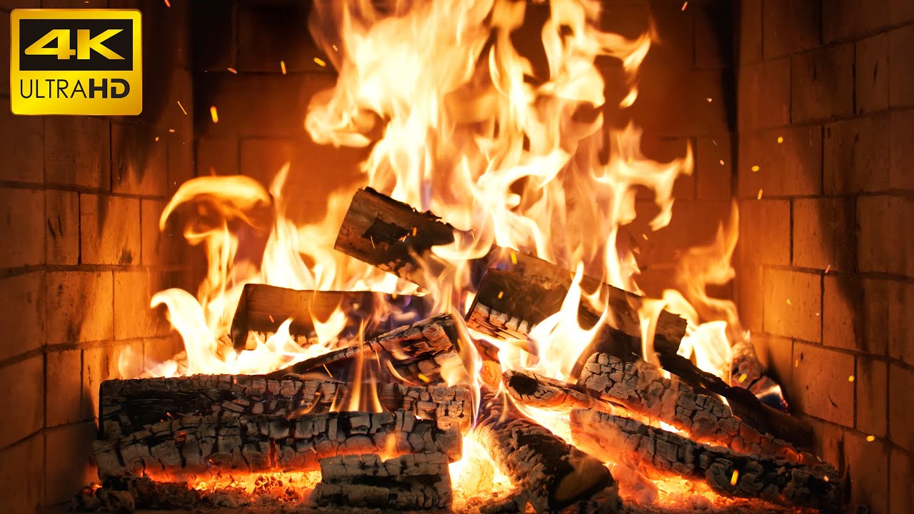 🔥 Cozy Fireplace Tranquility with Relaxing Flames and Gentle Wood Pops for Silent Christmas Nights