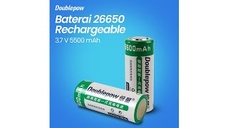 Pratinjau video produk Doublepow Baterai 26650 Rechargeable 3.7 V 5500 mAh 1 PCS - T22084.2