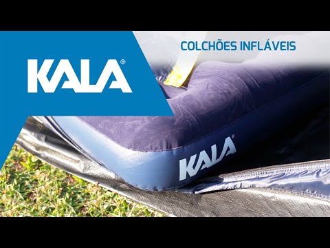 Colchão de Casal Inflável 191x137x22cm Azul Kala - Vídeo explicativo