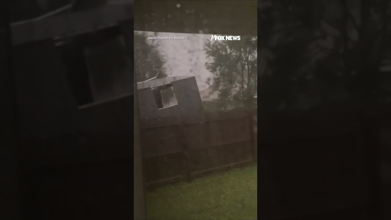 WATCH: Powerful hurricane winds send shed FLYING #shorts #news #hurricane