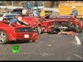  Ferrari Graveyard Video of 14 supercar pile-up in Japan