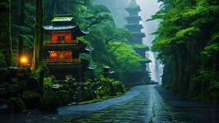 Relaxing rain sounds and soft music |  Nachi Fall , Seiganto-ji Temple