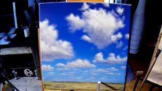 איך לצייר עננים באקריליק