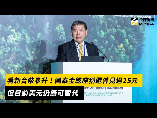 新台幣暴升 國泰金總座看美元仍無可替代