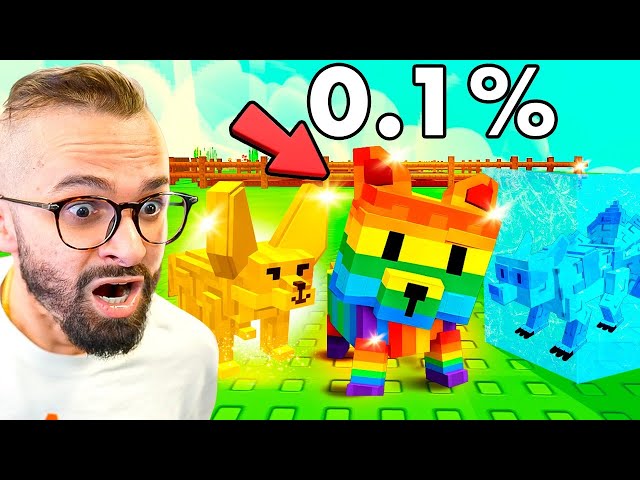 PEGUEI o RACCOON GIGANTE DE OURO! 🦝✨ Fui o 1º BR a MUTAR TODOS os PETS RAROS!
