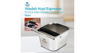 One Two Cups Wadah Kopi Espresso Knock Box Waste Container 17cm - KB3 - Silver - 1