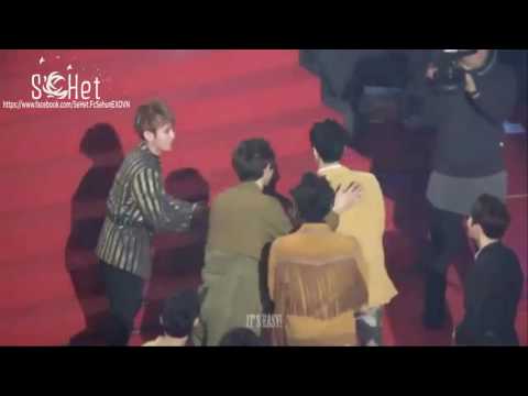 170222 Reaction của EXO khi Sehun lên nhận giải =))))