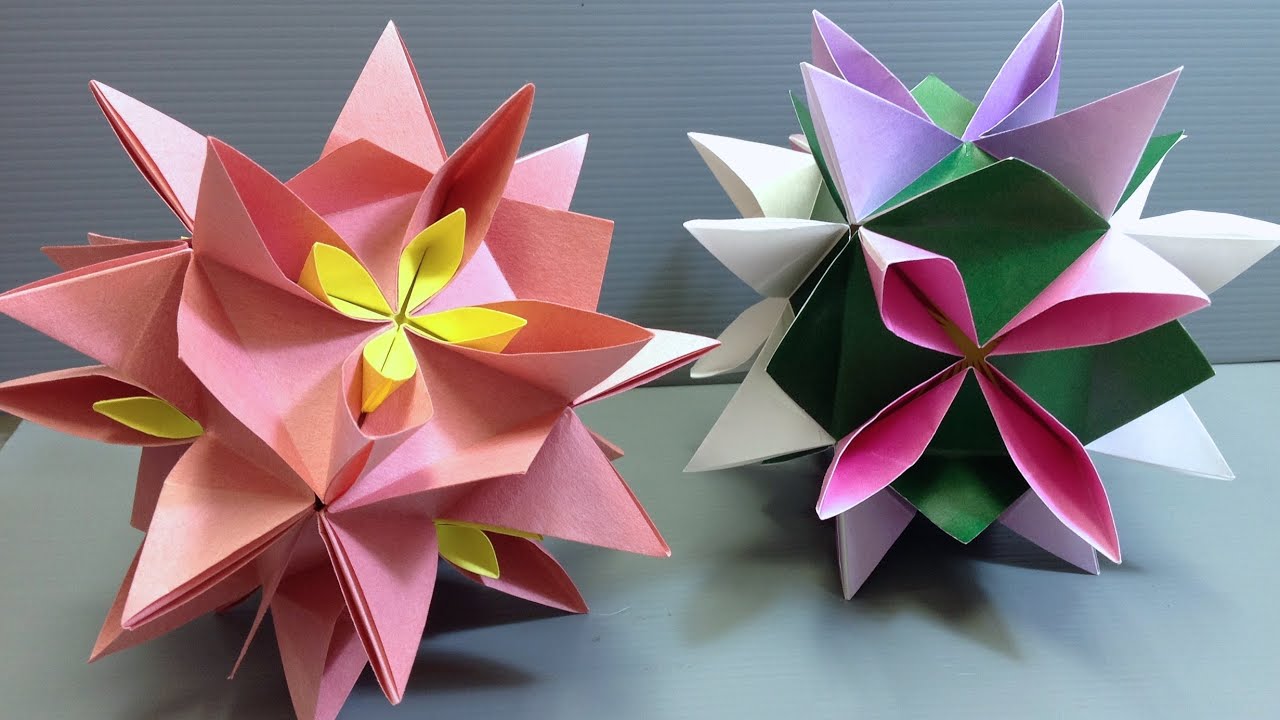 Origami Spring Water Lily Kusudama YouTube