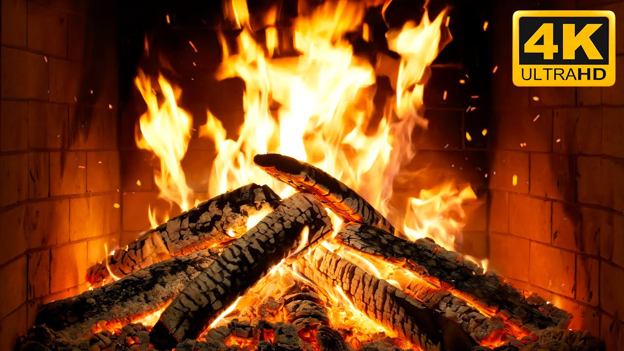 🔥 SOOTHING Emberlight FIREPLACE with Smoldering EMBERS with Woodfire SYMPHONY for Calm BACKGROUND