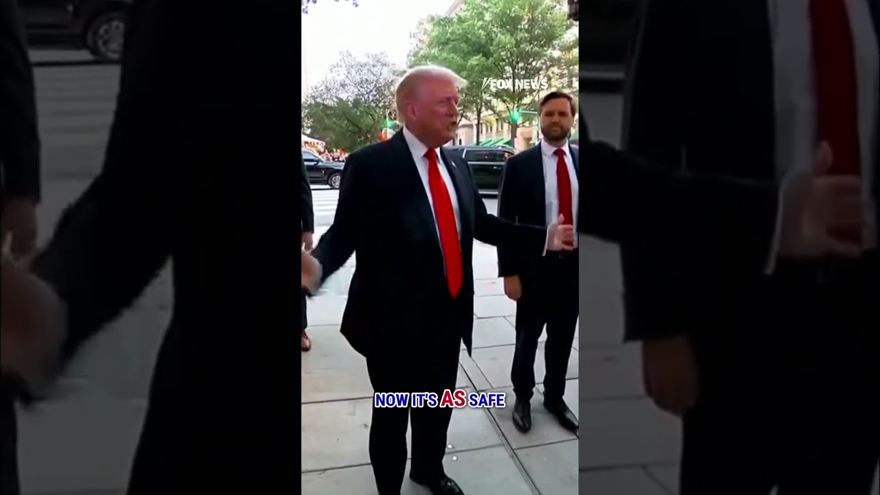 WATCH: Trump is out and heading to dinner in DC following crime crackdown #shorts #trump #news #usa