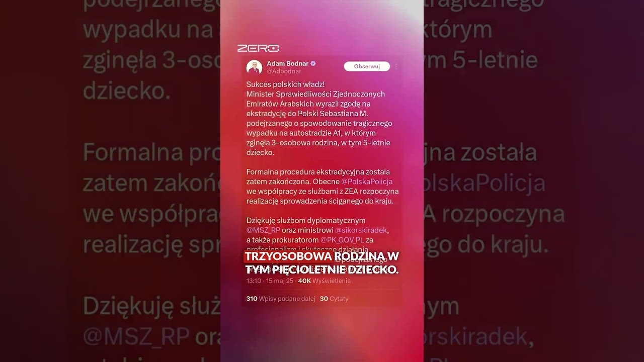 SEBASTIAN M. WRACA DO POLSKI I STANIE PRZED SĄDEM