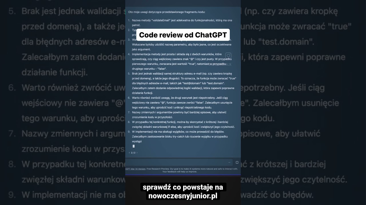 Code review od ChatGPT 🤔