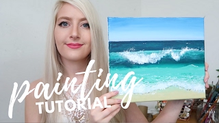 איך מציירים ציור נוף ים עם צבעי אקריליק