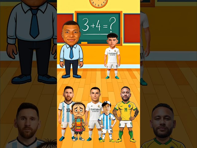 Di chi è questo figlio brutto? Ronaldo vs Messi vs Neymar vs Mbappé #shorts #cartoon #italy