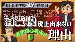 ぜいむ小学校【27時間目】参院選税制公約　消費税廃止出来ない理由〜選挙初心者向け〜