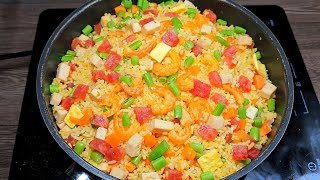 CƠM CHIÊN DƯƠNG CHÂU - Cách làm cơm chiên dương châu giòn khô tơi mềm ngon - Tú Lê Miền Tây