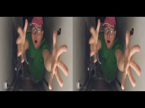 The NERD in WC 3D ! Confused in the toilet! 3D VIDEO