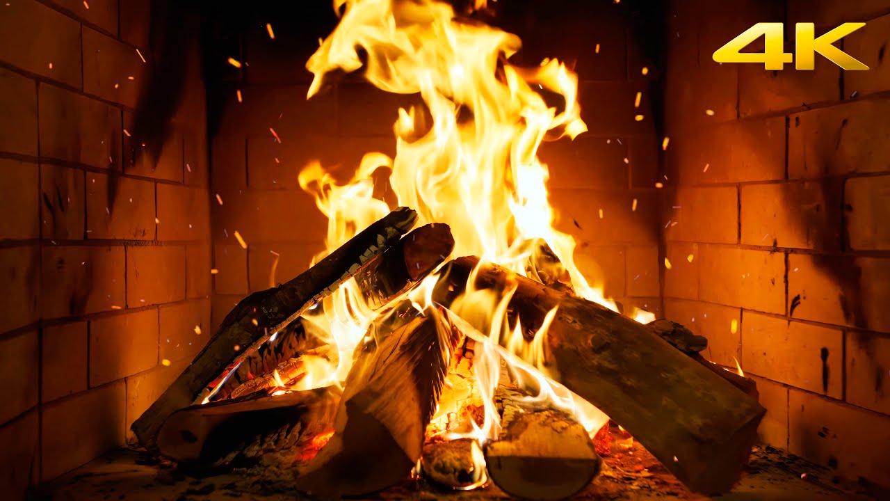 🔥 FIREPLACE Cozy CABIN with Relaxing FLAMES and Gentle WOOD Pops for RELAXING Christmas AMBIENCE