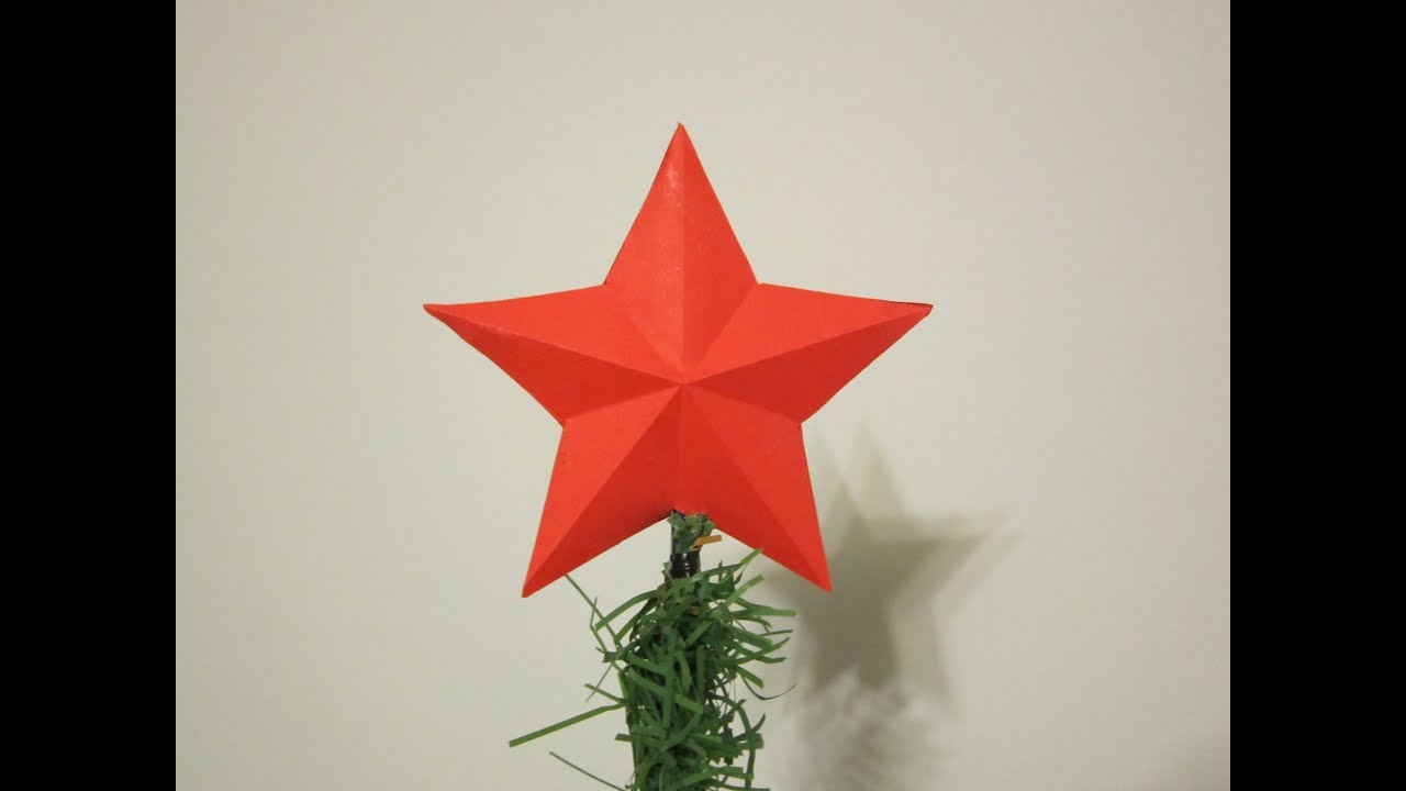 Новогодняя звезда из бумаги на елку своими 