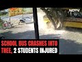 On Camera, School Bus Crashes Into Tree In Pune, 2 Students Injured