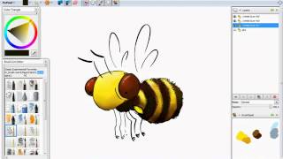 Рисование пчелы в MyPaint