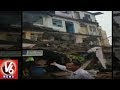 Mumbai rains; part of 3-storey bldg. collapses