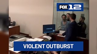 Burglary suspect removed from Portland courtroom after violent outburst
