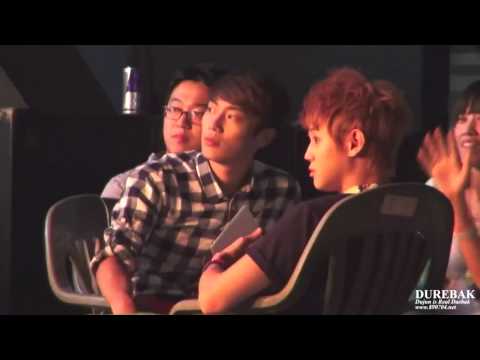 120813 Doojoon & Yoseob sings + dances to B.A.P No Mercy FANCAM @ Music Core