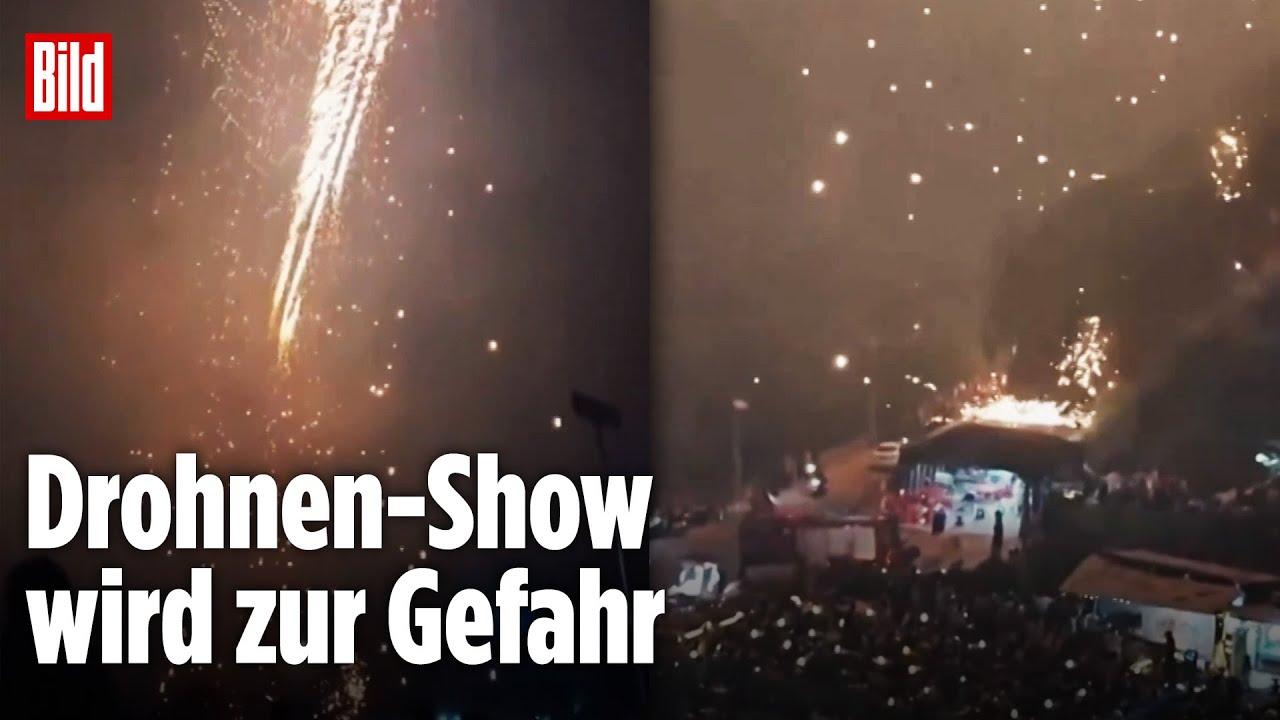 Südchina: Hunderte Drohnen stürzen bei Lichtshow in Menschenmenge