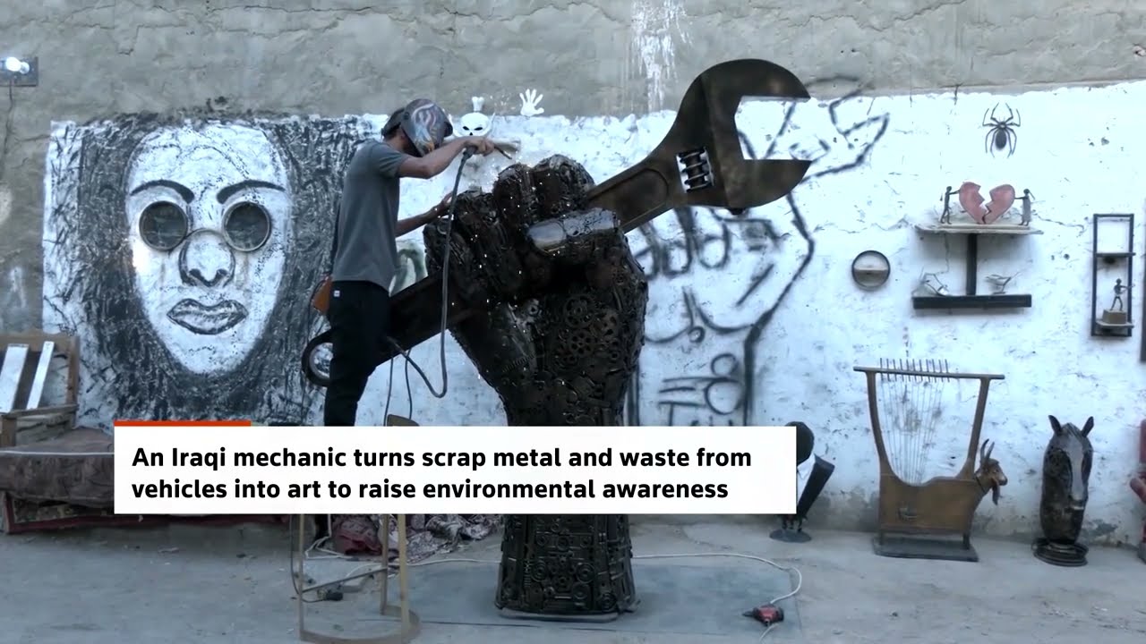Iraqi mechanic turns auto scrap into art to reduce waste | REUTERS