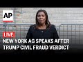 LIVE: New York AG Letitia James speaks after Trump civil fraud verdict