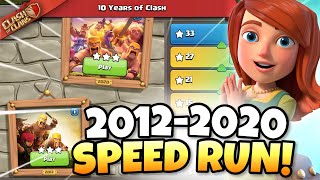 10 Years of Clash SPEED RUN! 2012 - 2020 with no Mistakes?! Clash of Clans