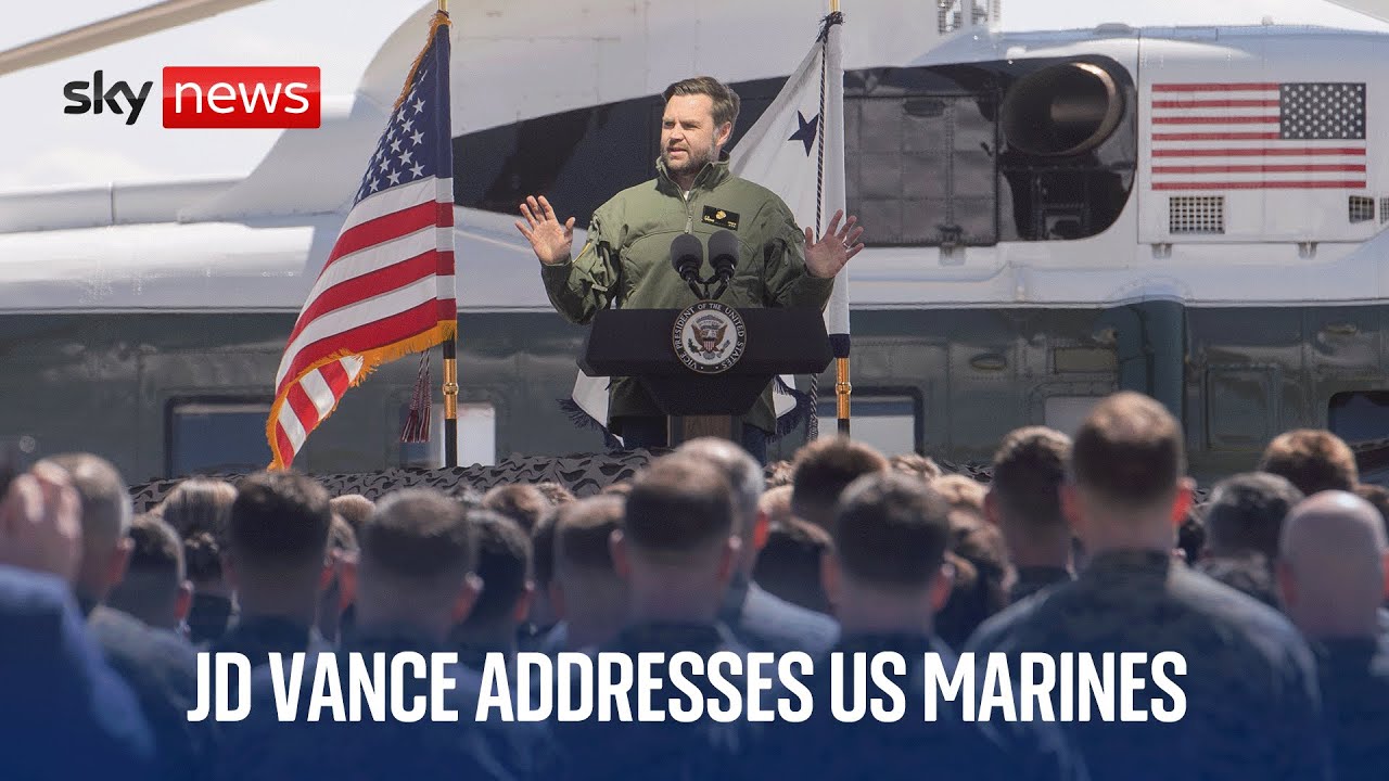 US Vice President Vance visits Marine Corps Base