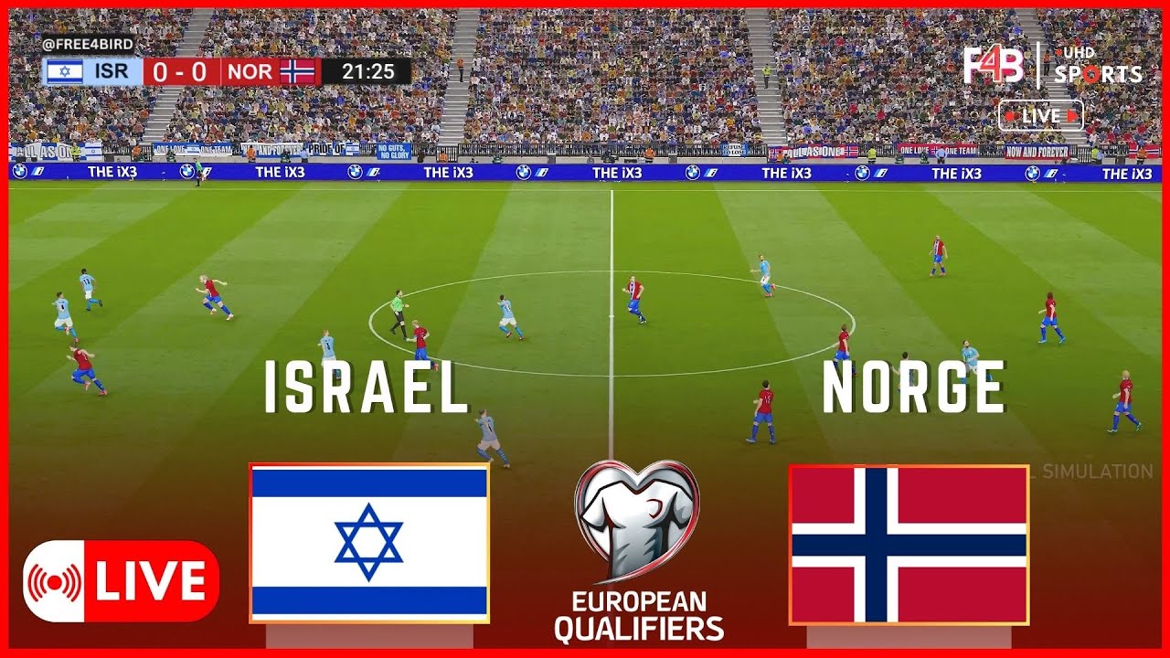 Israel vs Norge DIREKTE - LIVE | UEFA VM-kvalifisering 2026 | Simulering & Live Score #norway