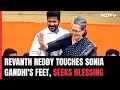 New Telangana CM Revanth Reddy, Family Take Sonia Gandhis Blessings
