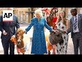 UKs Queen Camilla feeds animals at Buckingham Palace charity reception