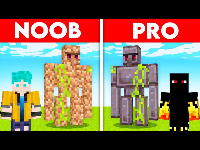 Golem de NOOB vs Golem de PRO no Minecraft