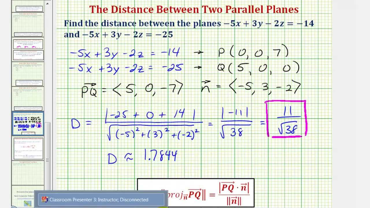 ex-find-the-distance-between-two-parallel-planes-youtube