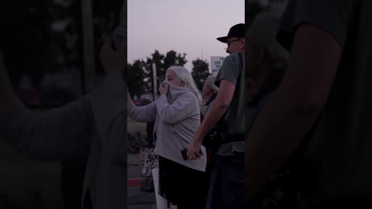 Protesters confront Border Patrol officers in the San Francisco Bay Area