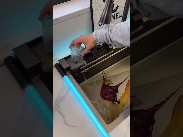 Product Link in Bio ( # 2280 ) 1️⃣ Honeycomb Digital Display Cup Rinser Prime FlowWaterfall Sink
