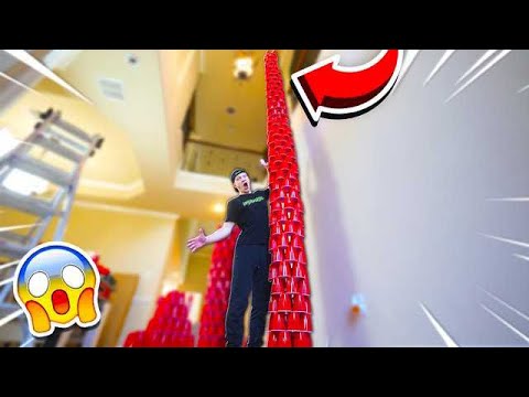 WORLD'S TALLEST RED CUP TOWER! (2 STORIES)