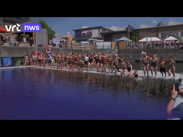 Ideale temperaturen voor Big Jump: 120 sportievelingen springen in Mechelse Keerdok