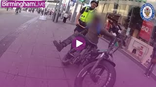 Dramatic footage shows police swoop on 'illegal e-bikers' in Birmingham city centre