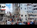 Ukrainian strike on Belgorod residential building collapses structure
